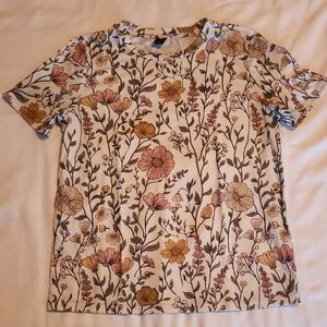 Floral Short Sleeve Women's Top